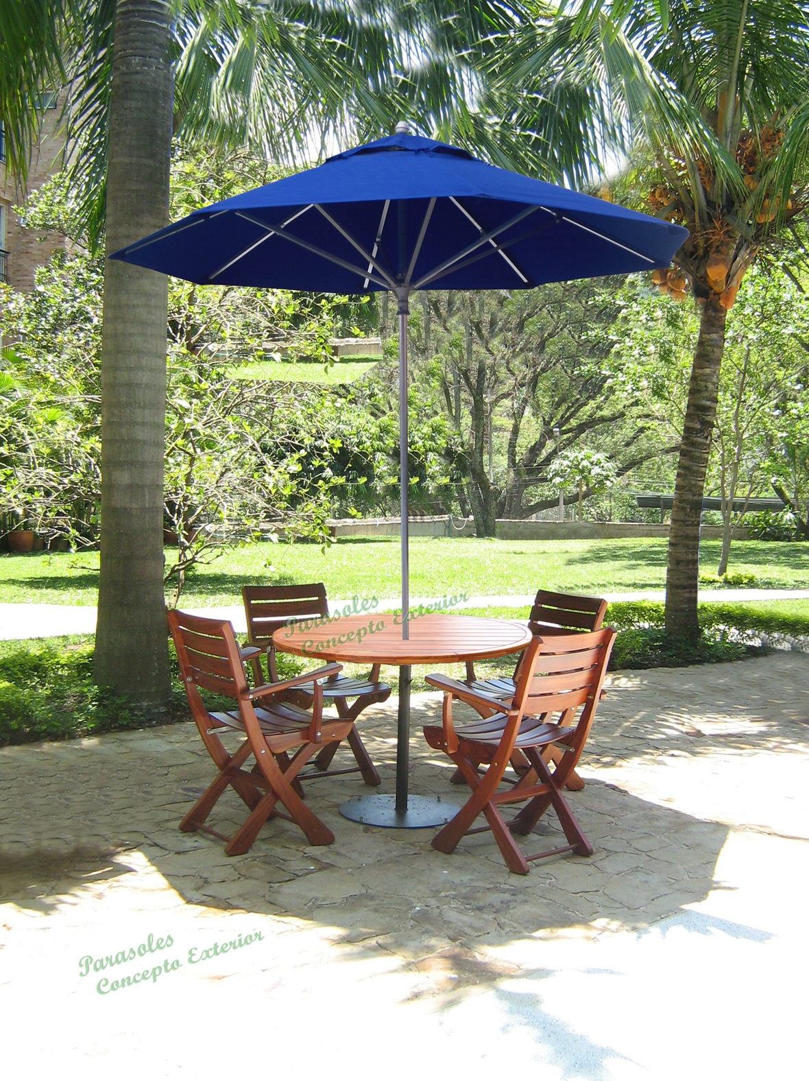 Silla con Brazo Mesa 0.80 Sombrilla Aluminio de 2.50