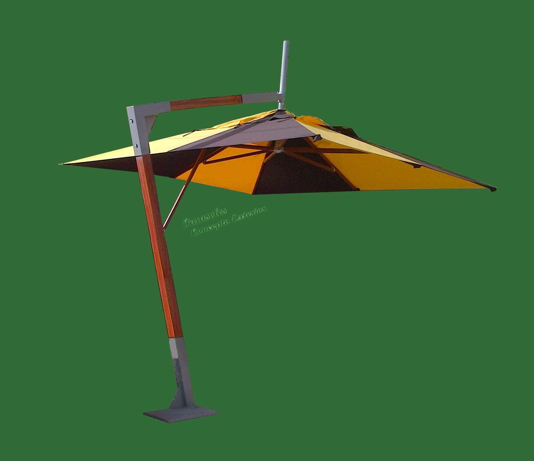 Sombrilla Brazo Lateral con Sistema Metalico y Granadillo